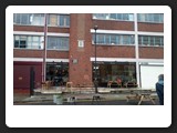 Cafes proloferating in Hackney Wick are a sign of the transition from the industrial to the residential.