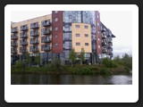  New block of flats near the Olympic Site. Hackney Wick is still very industrial in character, but it is changing.